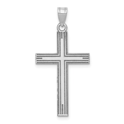 14K White Gold Solid Cross Pendant XWR3 | eBay