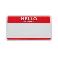 Hello My Name Is Blank Name Tag Patch (PVC Rubber 3.5 X 2.0 MT17)