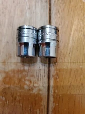 Snap On 3/8" Drive 7/16" 6&12PT SAE Shallow Chrome Sockets Lot Of 2