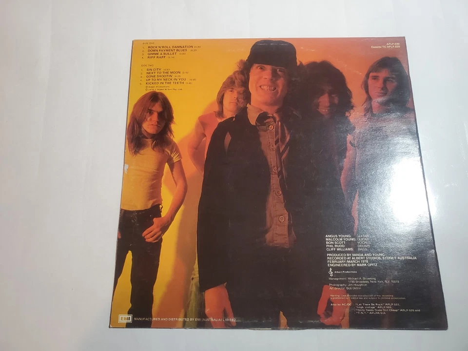 AC/DC Powerage 1978 Albert Productions AU Release EMI Maxicut APLP-030 album OG Foto 2 de 4
