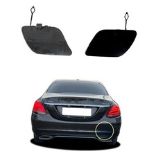 Car Rear Bumper Tow Hook Cover Compatible with Pure black Right Passenger Side
