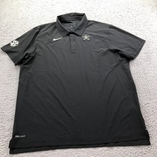 Vanderbilt Commodores Polo Shirt Mens XL Black NCAA Football Nike Dri Fit