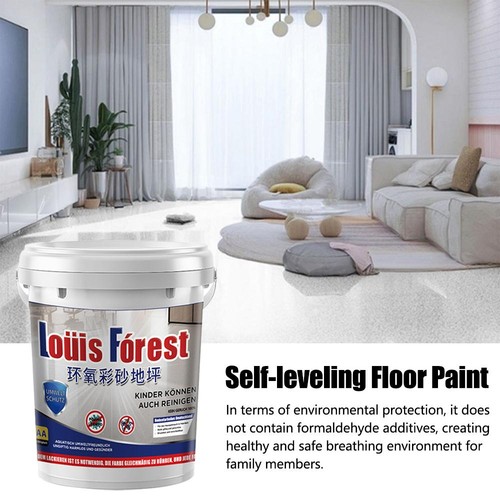 High-Gloss Marble Effect Self-leveling Floor Coating Garage Waterproof Paint``,.