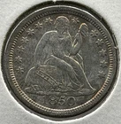 1850 Seated Liberty Dime Silver VF-EF Slight Toning