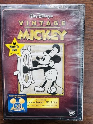 VINTAGE MICKEY Disney DVD Steamboat Willie & Other Classic B&W Shorts NEW Sealed
