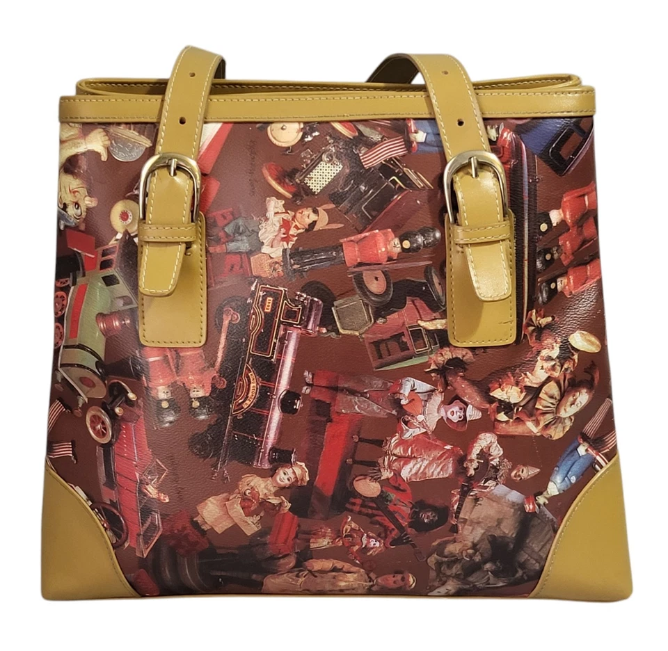 Sydney Love Vintage Toys Tote Shoulder Bag Purse Faux Leather Vegan Zippered - Image 3 of 4