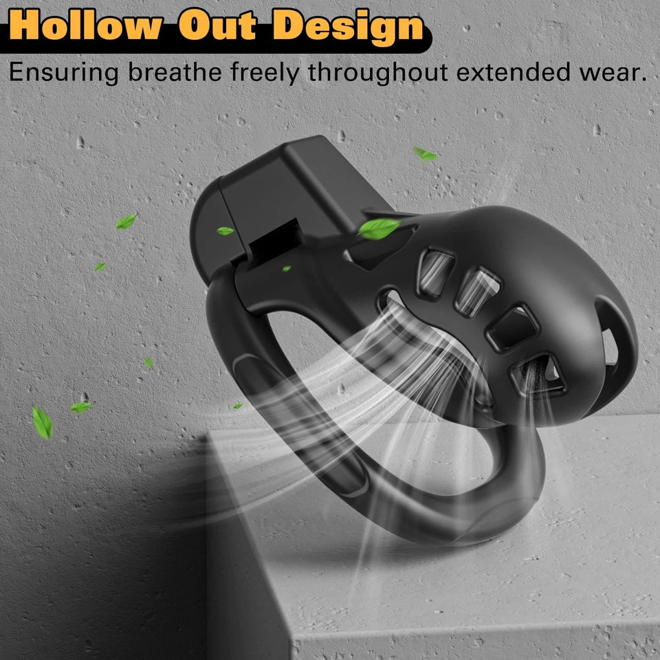 Male Chastity Cage, Middle Chastity Device with 5 Sizes Rings and Invisible L... - Image 3 of 4