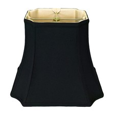 Royal Designs Black Rectangle Inverted Cut Corner Lamp Shade 4.25x6/8x11/8.75