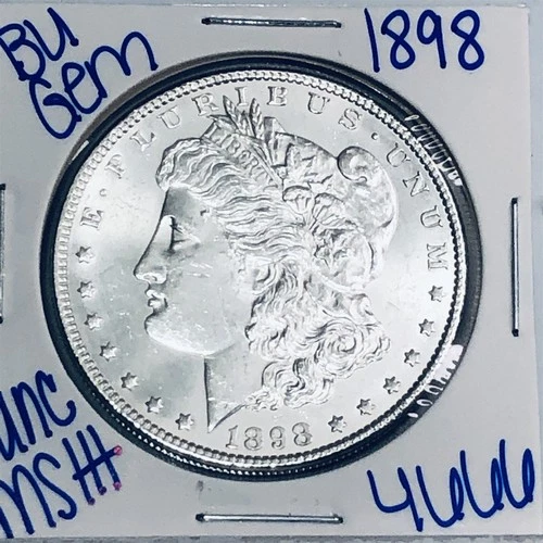 1898 BU UNCIRCULATED MORGAN SILVER DOLLAR AUTHENTIC U.S. MINT FREE SHIPPING 4666