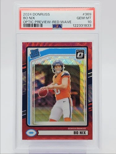 BO NIX 2024 DONRUSS OPTIC PREVIEW RATED ROOKIE RED WAVE PRIZM RC PSA 10 Q0004