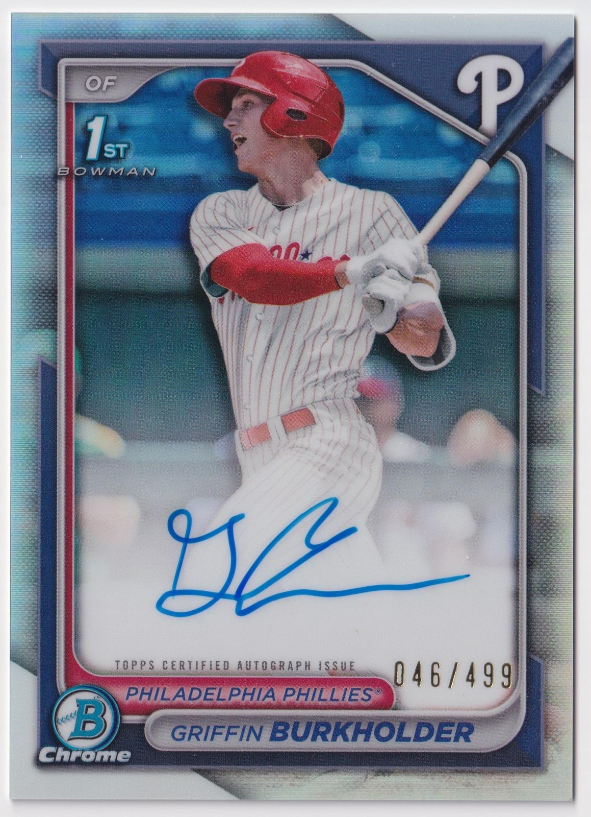 2024 Bowman #CPA-GB Griffin Burkholder Chrome Prospect Auto Refractor #/499