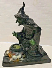Vintage 1996 The Paper Magic Group Witch with Cauldron & Skulls Blowmold