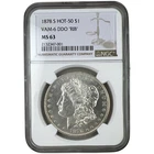 1878 S HOT 50 VAM 6 DDO 'RIB' MORGAN SILVER DOLLAR NGC MS 63 NA364