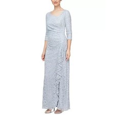 Alex Evenings Lace Sequins Gown Mother of Bride Formal Evening Dress Size 10