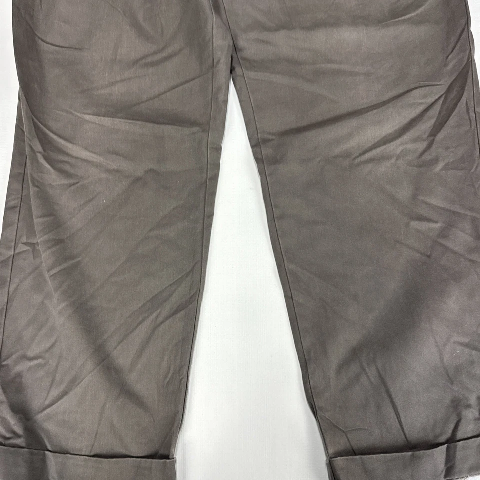 Pantalones chinos IZOD Khakis vintage para hombre W34 L30 marrón sarga de algodón preppy clásicos Foto 4 de 4