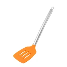 Kitchen ware Cooker Stainless Steel Grip Silicone Pancake  Spatula Orange