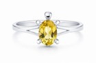 GENUINE 0.75 Cts YELLOW TOPAZ TURTLE RING 10K WHITE GOLD - Free Appraisal - NWT — photo 1