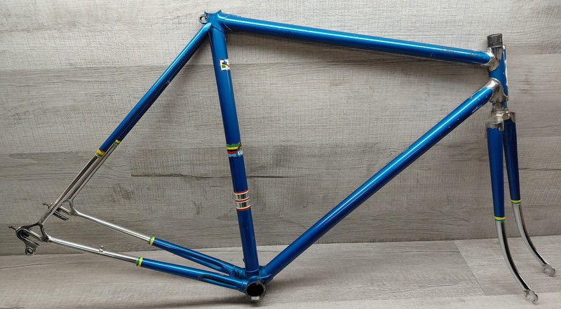 Vintage Early 70's Fiorelli Coppi Road Bike Frame & Fork 53 cm Blue/Chrome