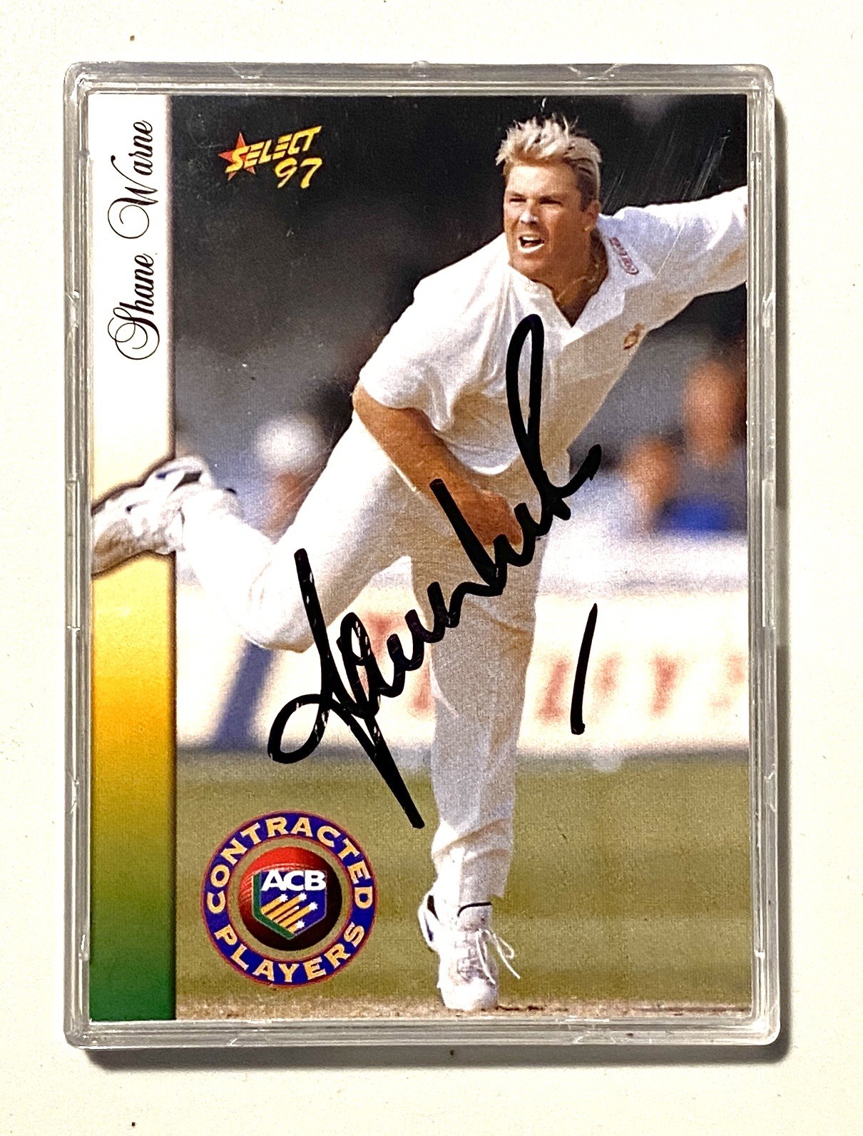 Shane Warne Signed 1997 Select Contracted Players Cricket Card Autographed Spin