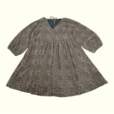 Madewell Crinkle Georgette V-Neck Babydoll Dress in Brushed Texture Women’s Sz S