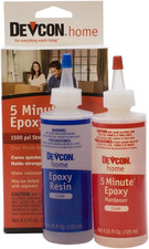 Devcon Epoxy, 5 Minute Epoxy, 4-1/2 Ounce Bottles, 2 Bottles  GLU-720.90