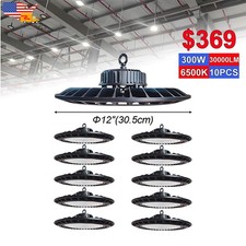 10 Pack High Bay Light 30000 Lm 6500K GYM Workshop Industrial Facility Lighting