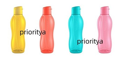 Tupperware ECO + Medium 25oz / 750mL Water Bottle with Flip-top cap Set of 4 New