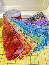 In The Beginning Marble Essence Jelly Roll Fabric by Jason Yenter