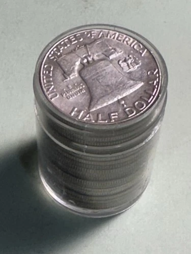 Roll Of 20 Franklin Half Dollars 90% Silver Mixed Dates