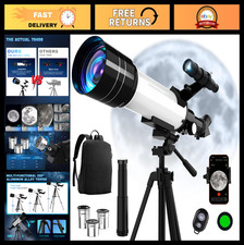 70mm Aperture 400mm Refractor Telescope for Astronomy, AZ Mount, Tripod  Phone