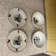 Shenango China Children  s Nursery Rhyme 4 Piece Set Plates  Soup Bowls