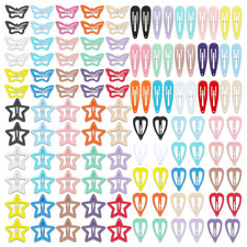 120Pcs Hair Clips for Girls,Non Slip Metal Snap Hair Clips for Kids Star  Butte