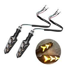 2 PCS Motorcycle Indicators Flowing Turn Signal Lights, Motorbike Yellow