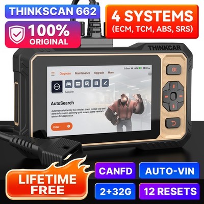 ThinkScan 662 OBD2 Scanner Support CAN-FD 32GB AutoVIN ABS Engine Transmission