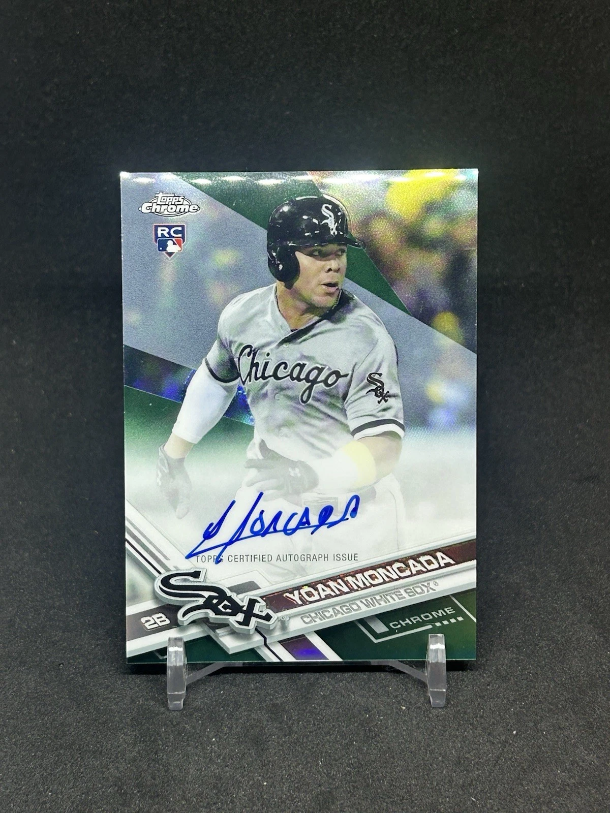 2017 Topps Chrome Yoan Moncada Green Refractor Auto #'d /99 #RA-YM Rookie RC