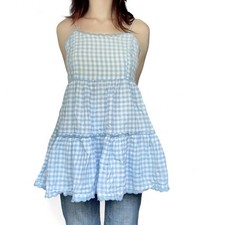 Urban Outfitters blue and white plaid babydoll mini-dress