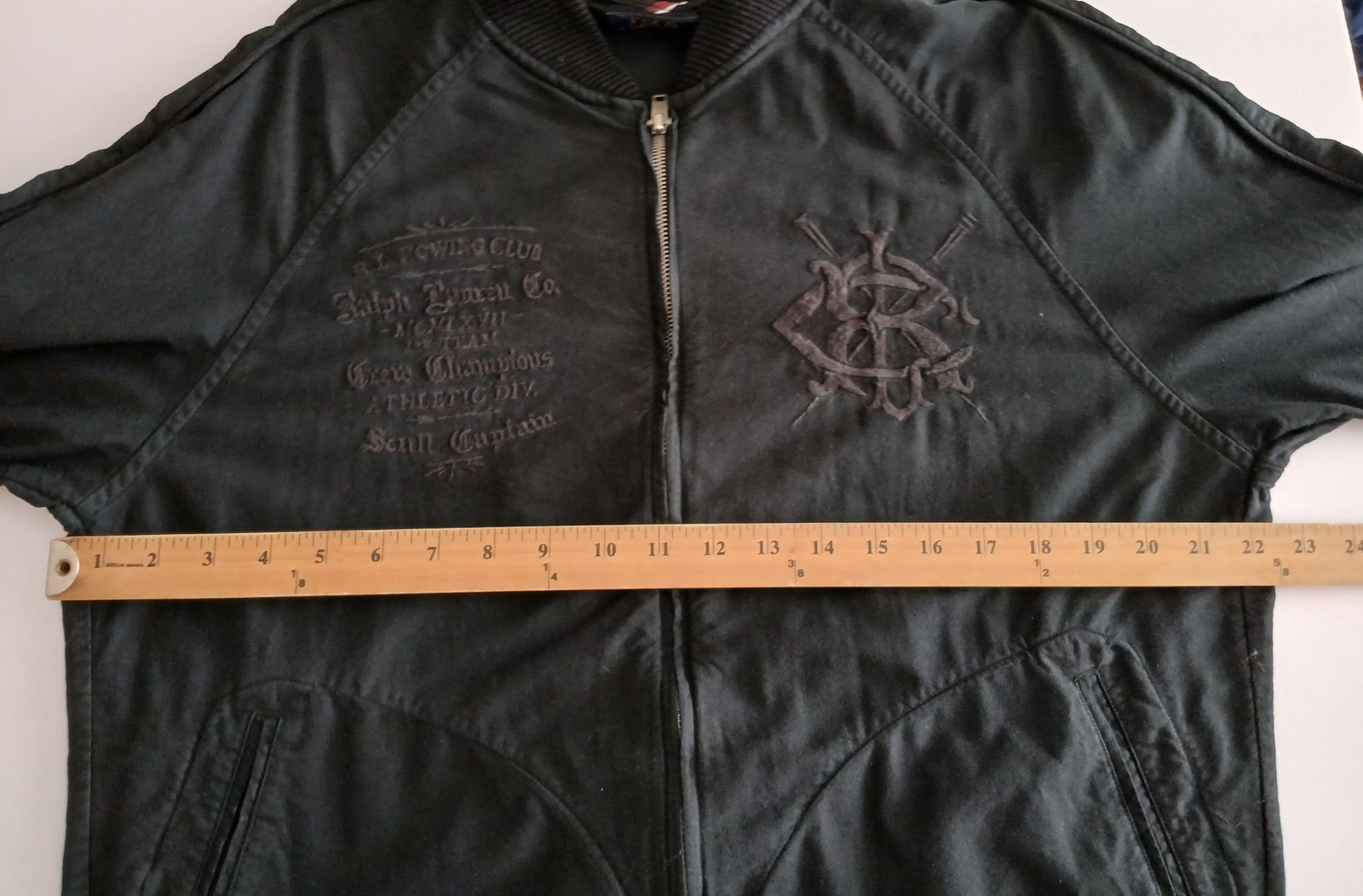 FILA Polo Ralph Lauren Giacca Uomo Media Nera RL Rowing Club 15 Cotone Ricamato