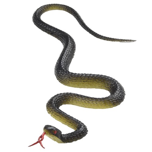 Serpente in gomma realistico 45 cm giocattolo scherzo oggetto di scena spaventoso Halloween uccellino deterrente decorazione - Foto 11 di 17