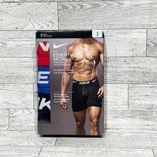 Nike Dri Fit Essential Micro Boxer Briefs SMALL 3-Pack Black Blue Red