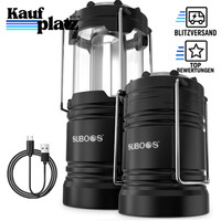 Campinglampe 2Er Set Aufladbar Solar & Batteriebetrieb Led Outdoor