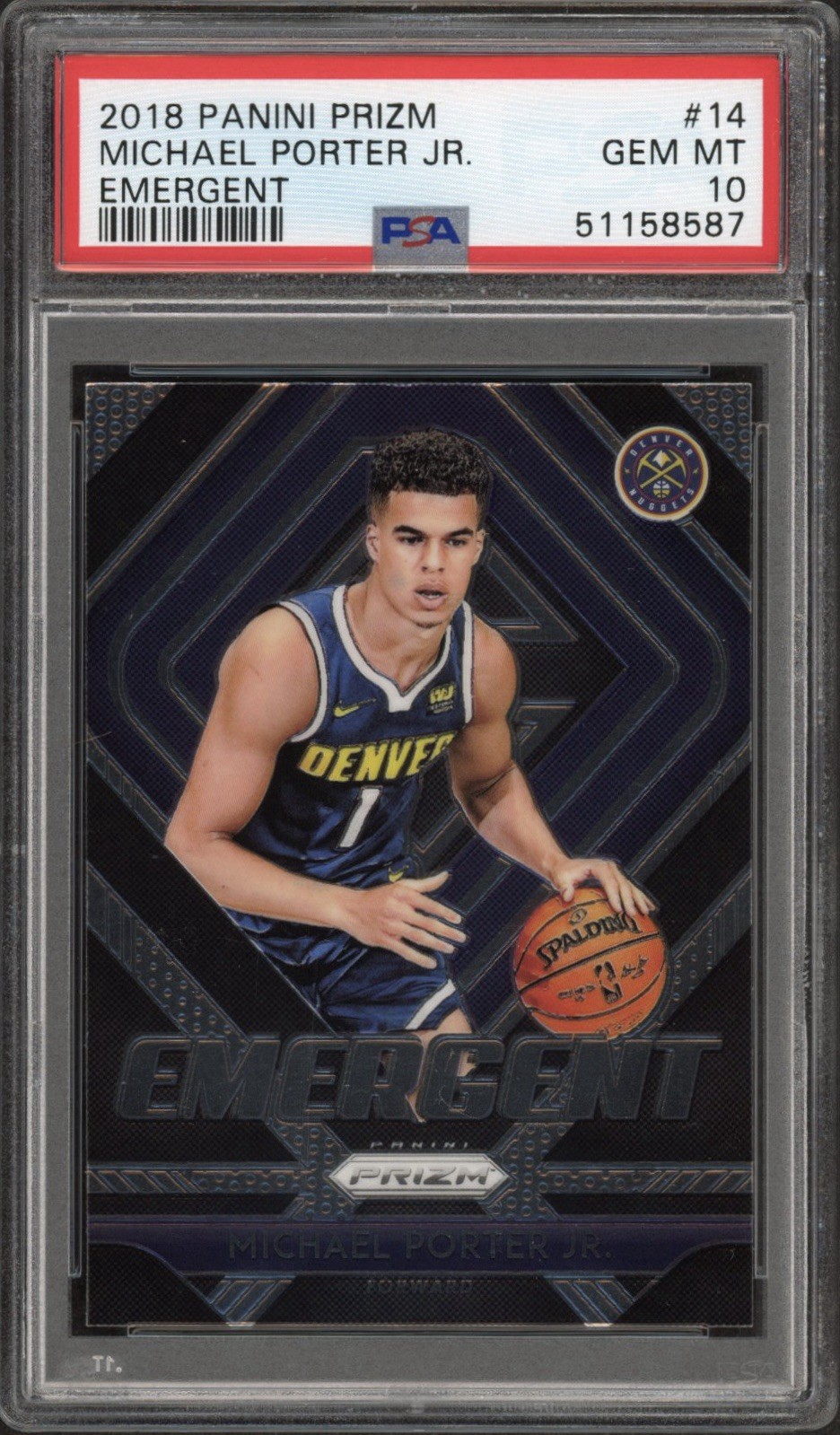 2018 Panini Prizm Michael Porter Jr. Emergent Rookie RC #14 PSA 10 GEM MT