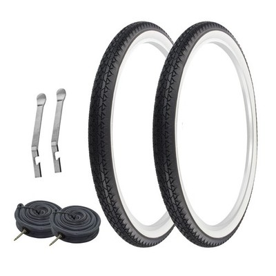 PRO+ TIRES 29'' x 2.125'' Black/White P-123A W/ HEAVYDUTY TUBES & TIRE LEVERS 48mm