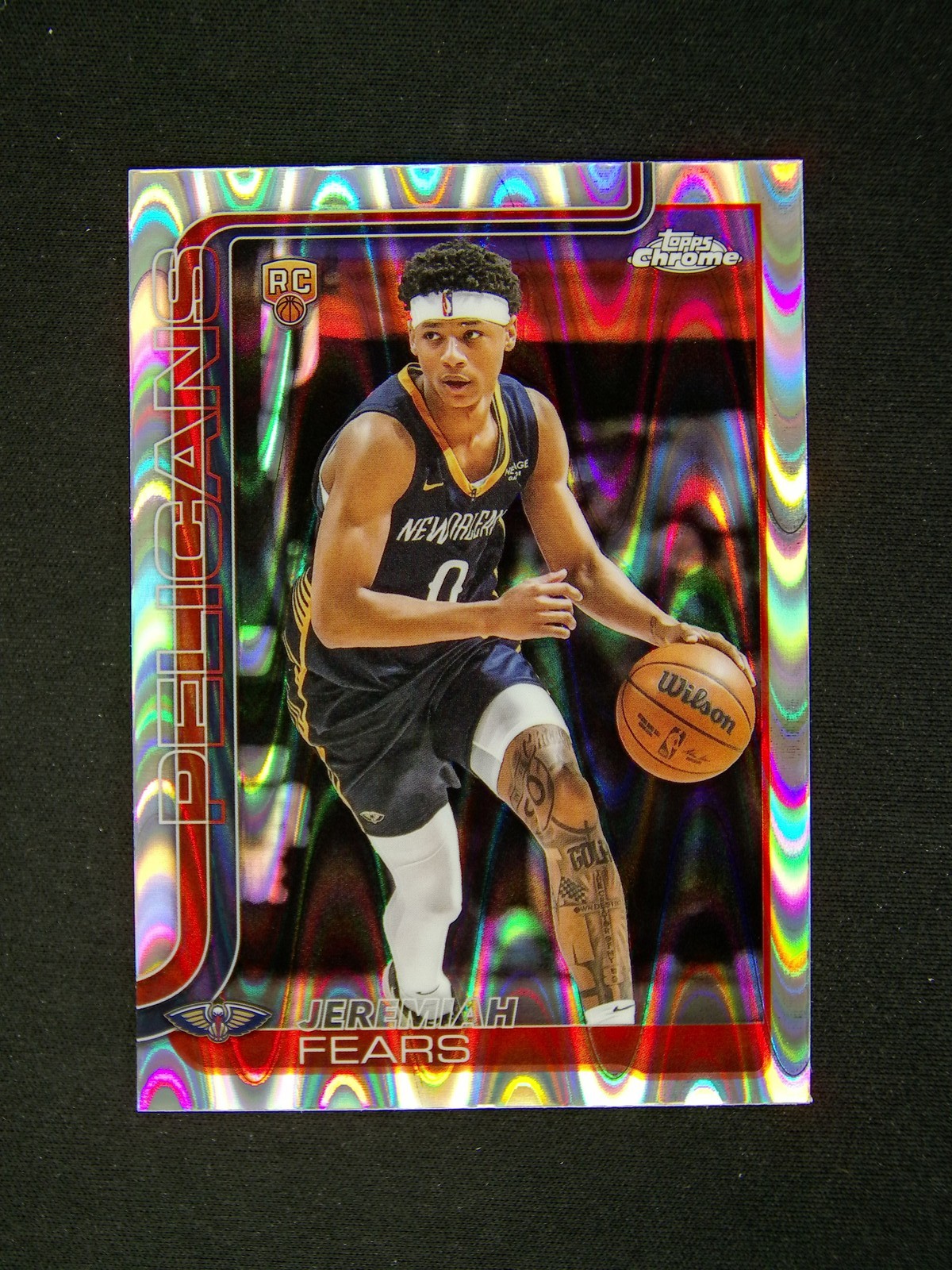 2025-26 Topps Chrome Jeremiah Fears #257 RC Rookie Refractor RayWave