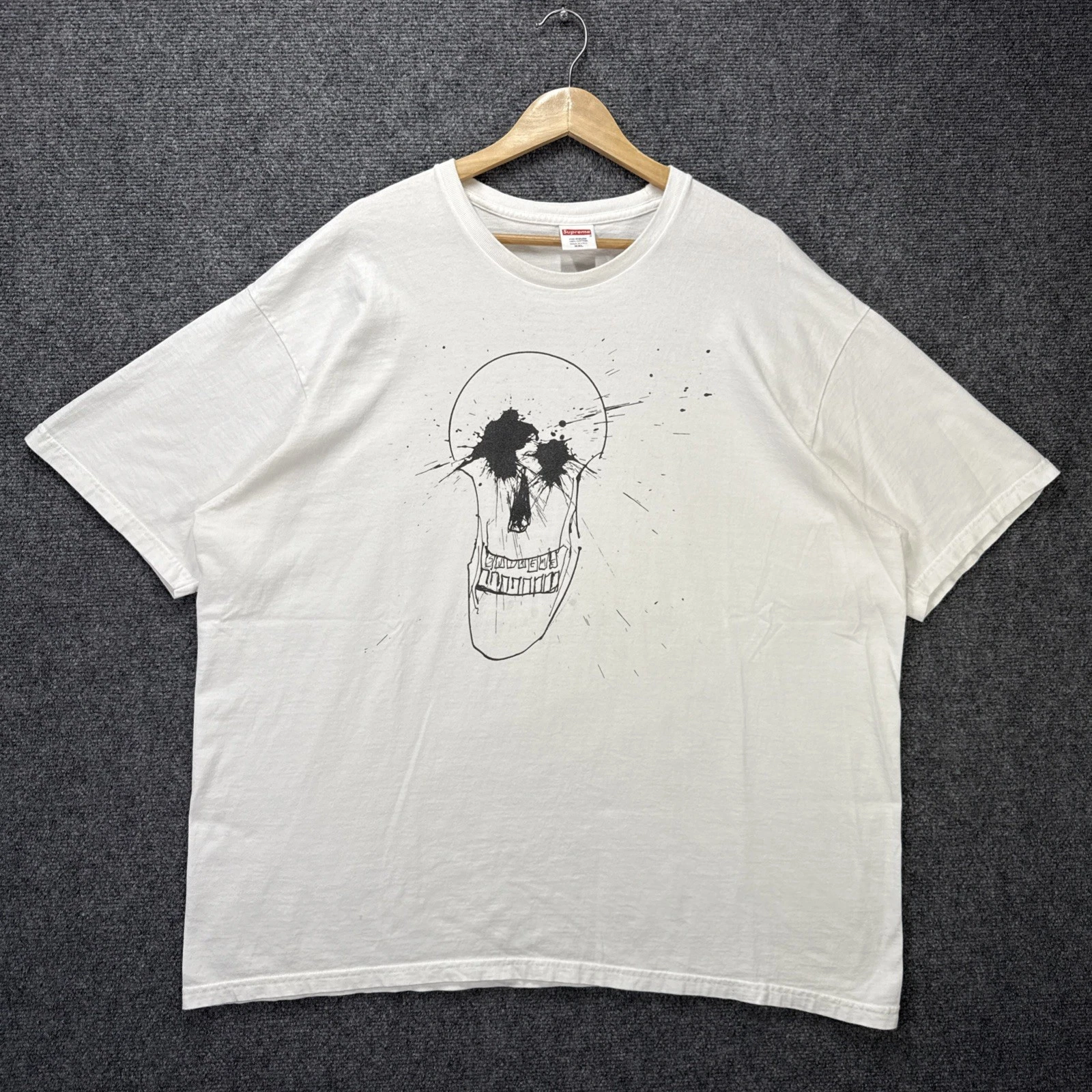 Chemise Suprême Homme 2XL Crâne Blanc Abstrait Ralph Steadman Art Artiste Rare