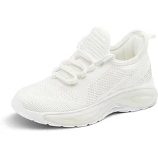 New Runside Little Girls Size 12 White Lace Up Rhinestone Sneaker Tennis Shoes