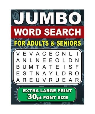 Jumbo Word Search For Adults & Seniors: Extra Large Print Word Search: 50 Themed