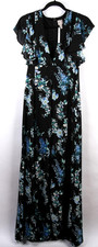 Asos DESIGN Maxi dress w/ lace inserts Black & Floral Print - Size 6 - New NWT