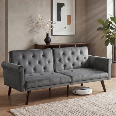 Retro Verstellbares 2-in1 Schlafsofa Multifunktionales Klappsofa Umbaubares Sofa