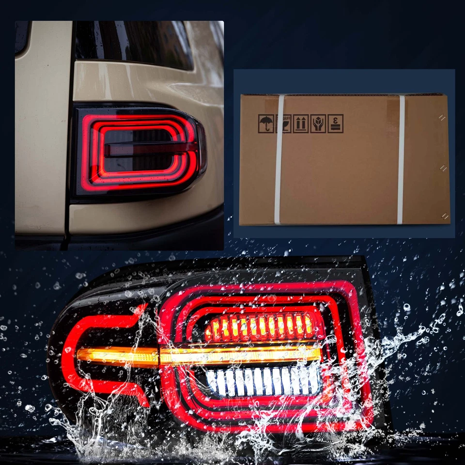 Luces traseras LED VLAND ahumadas para FJ Cruiser 2007-2014 con animación y secuencia L+R Foto 3 de 4