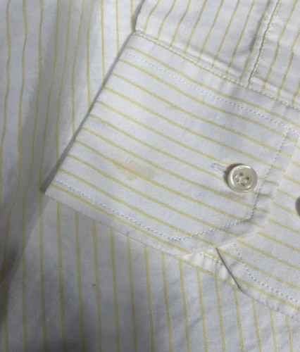 Valentino Mens Light Yellow Striped Long Sleeve Button Down Shirt Size 41/16 - Picture 9 of 9